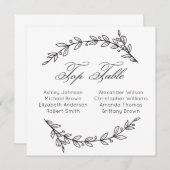 Einfach Hochzeitstisch. Botanische Sitzordnung Einladung (Vorne/Hinten)