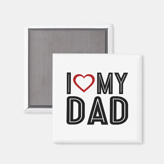 Einfach höre ich Liebe Mein Vater Typografie | Mag Magnet (Vorderseite/Rückseite)