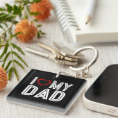 Einfach höre ich Liebe Mein Vater Typografie | SCH Schlüsselanhänger (Vorderseite rechts)