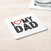 Einfach höre ich Liebe Mein Vater Typografie | UNT Rechteckiger Pappuntersetzer (angewinkelt)