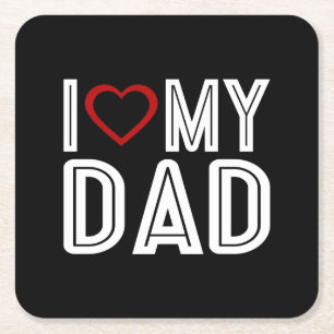 Einfach höre ich Liebe Mein Vater Typografie   UNT Rechteckiger Pappuntersetzer