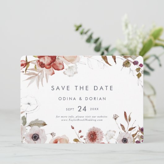 Einfach, horizontal save the date (Stehend Vorderseite)