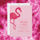 Einfach Hot Pink Flamingo Geburtstag Einladung