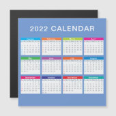 Einfach, hübsch, farbenfroh 2022 Kalender | Magnetkarte (Vorne/Hinten)