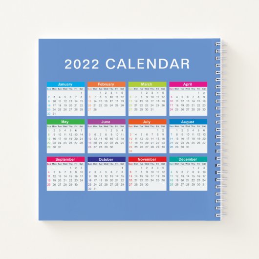 Einfach, hübsch, farbenfroh 2022 Kalender | Notebo Notizblock (Rückseite)