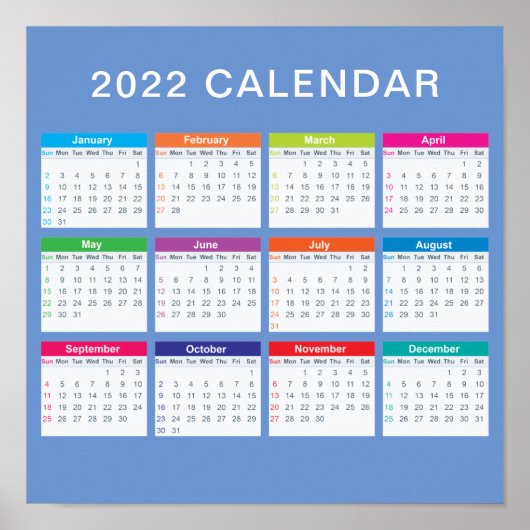 Einfach, hübsch, farbenfroh 2022 Kalender | Poster (Vorne)