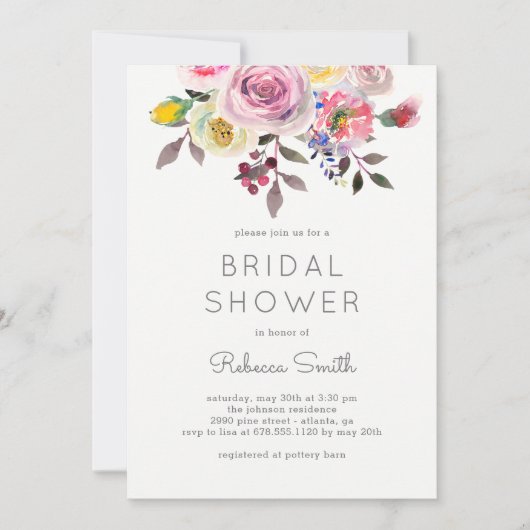 Einfach Hübsche Bridal Dusche Einladung (Vorderseite)