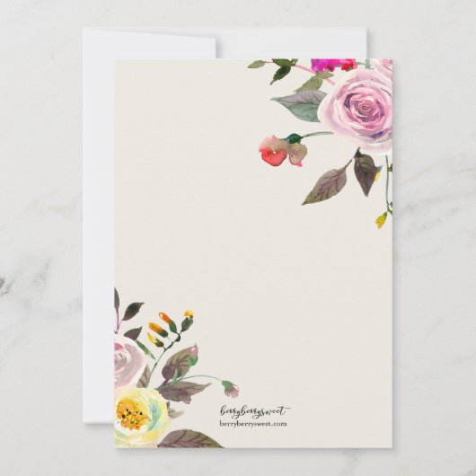 Einfach Hübsche Bridal Dusche Einladung (Rückseite)