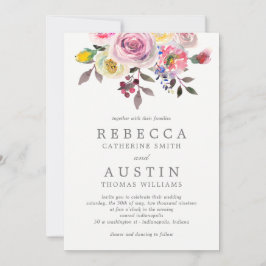 Einfach Hübsche Einladung zur Blumenhochzeit