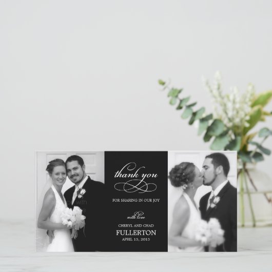 Einfach Hübsche Hochzeit danke Ihnen Foto Cards (Stehend Vorderseite)