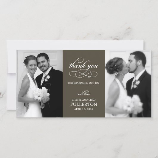 Einfach Hübsche Hochzeit danke Ihnen Foto Cards (Vorderseite)