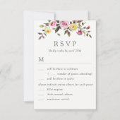 Einfach Hübscher HochzeitsrSVP mit Menüoptionen Einladung (Vorderseite)