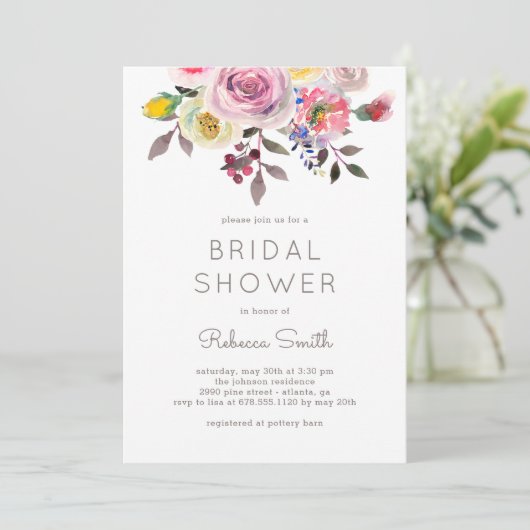 Einfach Hübsches EDITABLE FARBBrautparty laden Einladung (Stehend Vorderseite)