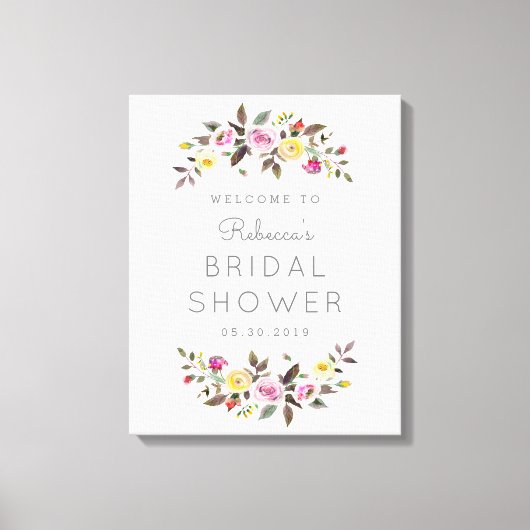 Einfach Hübsches Willkommensschild Leinwanddruck (Vorderseite)