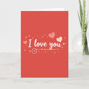 Einfach Ich liebe Dich Glitzer-Herzen Karte