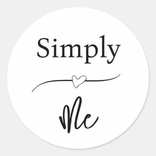 Einfach ich Minimalist Runder Aufkleber (Vorderseite)