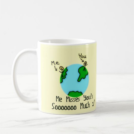 Einfach, ich vermisse dich kaffeetasse (Links)