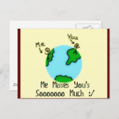 Einfach, ich vermisse dich postkarte (Vorne/Hinten)