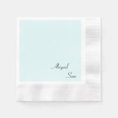 Einfach Icy Blue Custom Wedding Cocktail Serviette (Vorderseite)