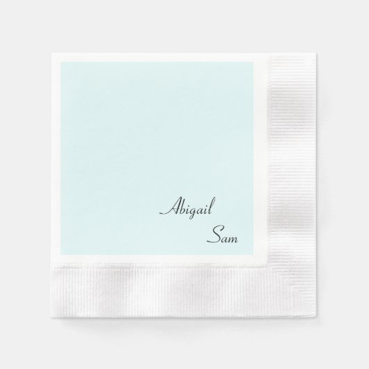 Einfach Icy Blue Custom Wedding Cocktail Serviette (Vorderseite)