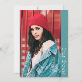 Einfach ihr Foto Türkis-Brautparty Einladung