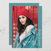 Einfach ihr Foto Türkis-Brautparty Einladung (Vorne/Hinten)