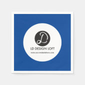 Einfach Ihr Logo hier und blau auf der Website Serviette (Vorderseite)