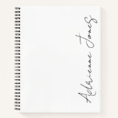 Einfach Ihr Name weiß und schwarz Notizblock (Vorderseite)