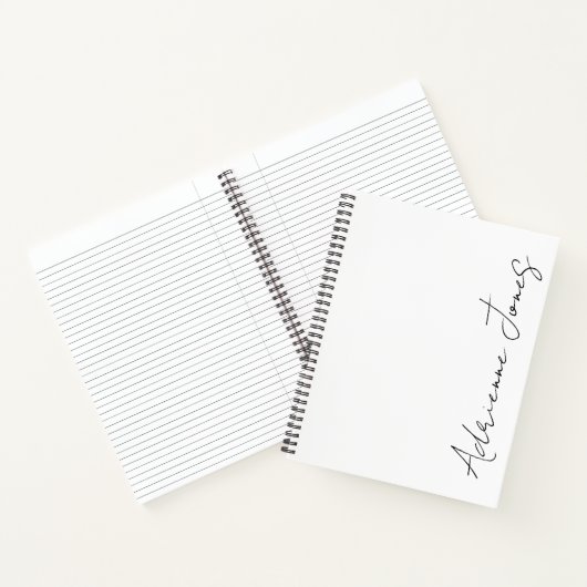 Einfach Ihr Name weiß und schwarz Notizblock (Innenseite)