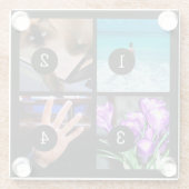 Einfach Ihre eigene Foto-Collage mit 4 Bildern hab Glasuntersetzer (Rückseite)