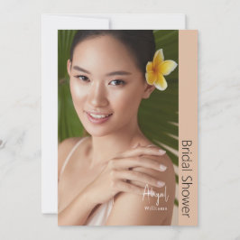 Einfach ihre moderne Braut Foto Beige Brautparty Einladung