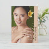 Einfach ihre moderne Braut Foto Beige Brautparty Einladung (Stehend Vorderseite)