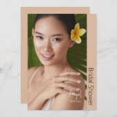 Einfach ihre moderne Braut Foto Beige Brautparty Einladung (Vorne/Hinten)