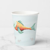 Einfach Illustriert unter dem Orangen Party Pappbecher (Rückseite)