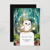 Einfach in den Woods Owl Geburtstag Dankeskarte (Vorne/Hinten)
