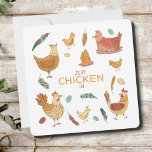 Einfach in Hello Funny Hen Putten Niedliche Hühner<br><div class="desc">Dieses Design enthält die schönsten Hühner, Federn und Eier, die den Text "Just Chicken (Check-in)" umgeben. Lass diese niedliche Karte und kichle deine Freunde mit einem lustigen Hühnerpun - perfekt für Hühnerfreunde! Zeigen Sie jemandem, den Sie sich vorstellen, mit dieser originalen Kunstkarte. Passen Sie Ihre Unterschrift an, indem Sie sie...</div>