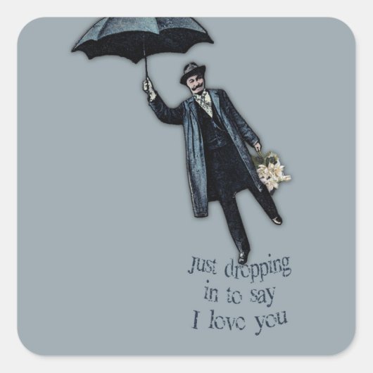 Einfach in Valentine fallen Quadratischer Aufkleber (Vorderseite)