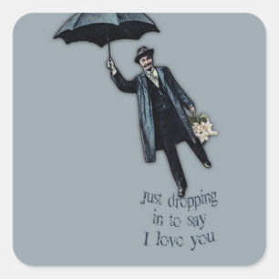 Einfach in Valentine fallen Quadratischer Aufkleber