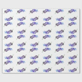 einfach individuelle blaue violette schwarze Blätt Geschenkpapier (Flach)