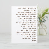 Einfach informelle und lustige Hochzeiten Save The Date (Stehend Vorderseite)