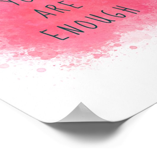 Einfach Inspiriert, Sie sind genug Affirmationsang Poster (Ecke)