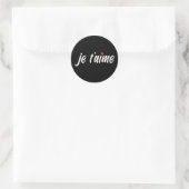 Einfach Je T'aime I Liebe Sie Valentine | Aufklebe Runder Aufkleber (Tasche)