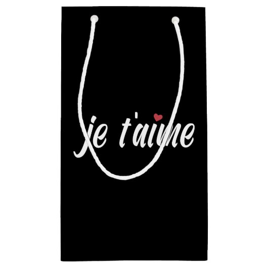 Einfach Je T'aime I Liebe Sie Valentine | Geschenk Kleine Geschenktüte (Rückseite)