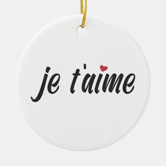 Einfach Je T'aime I Liebe Sie Valentine | Ornament (Vorne)