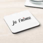 Einfach Je T'aime I Liebe Sie Valentine | UNTERSET Getränkeuntersetzer (Linke Seite)