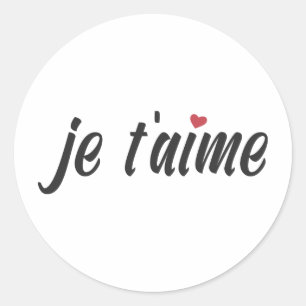 Einfach Je Taime I Liebe You Valentine  Aufkleber