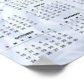 Einfach Kalender 2021 auf Weiße Flora | Poster (Ecke)