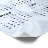 Einfach Kalender 2021 auf Weiße Flora | Poster (Ecke)