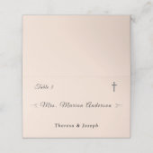 Einfach katholischer Champagner Pink Platzkarte (Außenseite Aufgefaltet)