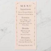 Einfach katholisches Champagner-Menü Rosa Wedding Menükarte (Vorderseite)